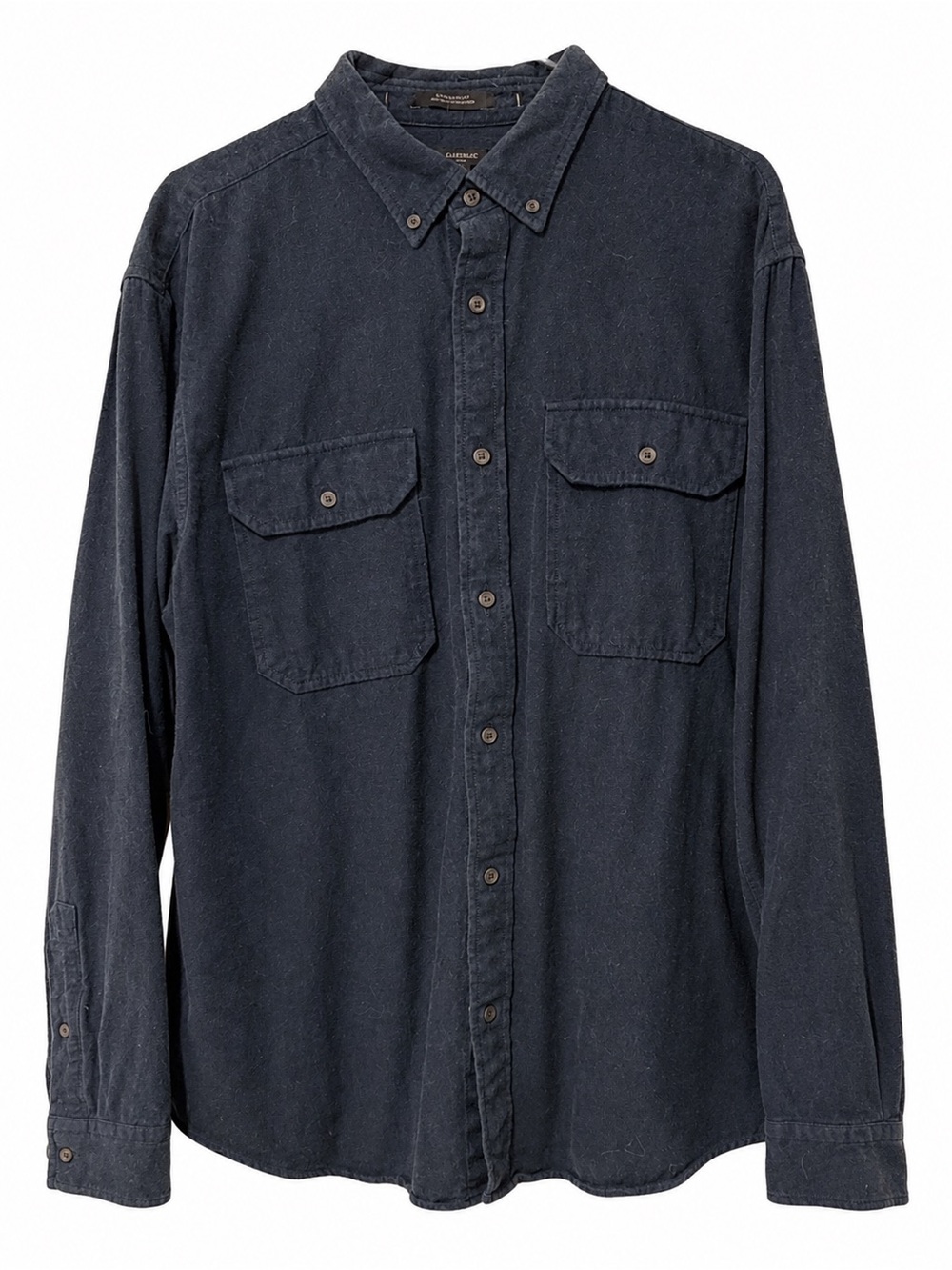 Banana Republic Navy Long-Sleeve Button-Flannel Down Shirt